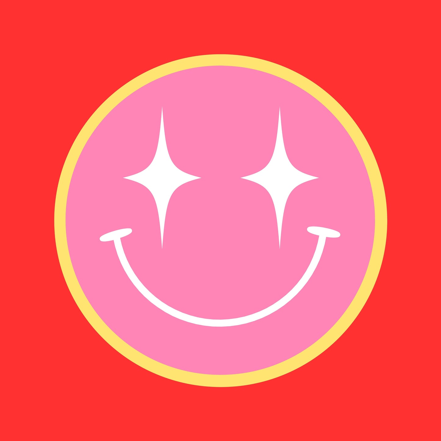 SMILEY ROOD/ROZE- Forex tegeltje 10x10cm tegeltje Lourens Exclusive