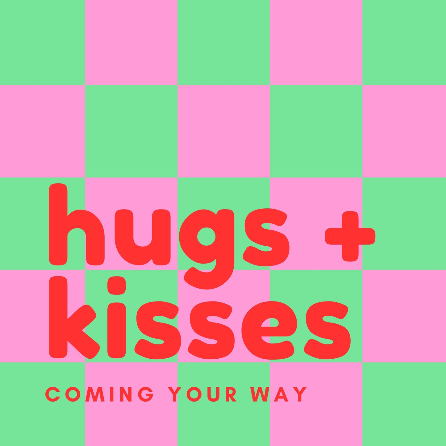 Hugs en kisses - Forex tegeltje 10x10cm - tegeltje Lourens Exclusive
