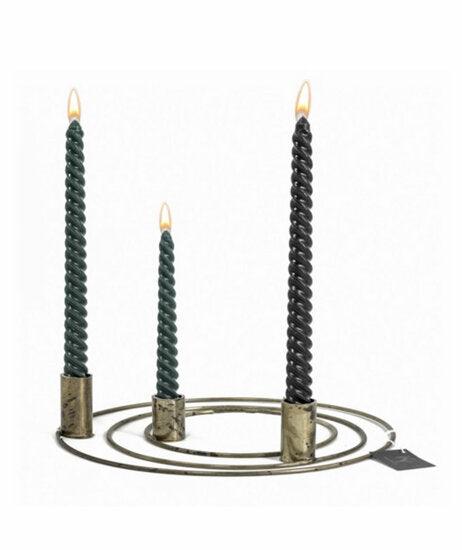 Doos met 6 spiraalkaarsen groen dk9295 2x2x30cm (per kaars), 30,5x6,7x4,6cm (per doos) Kaarsen Kolony