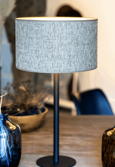 Kap cilinder 25-25-18 cm SAVERNA staal blauw Lampenkap Light & Living