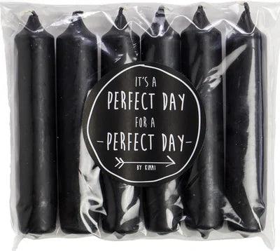 Rustik Dinerkaarsen set van 6 diverse kleuren Kaarsen Ohker Living Zwart