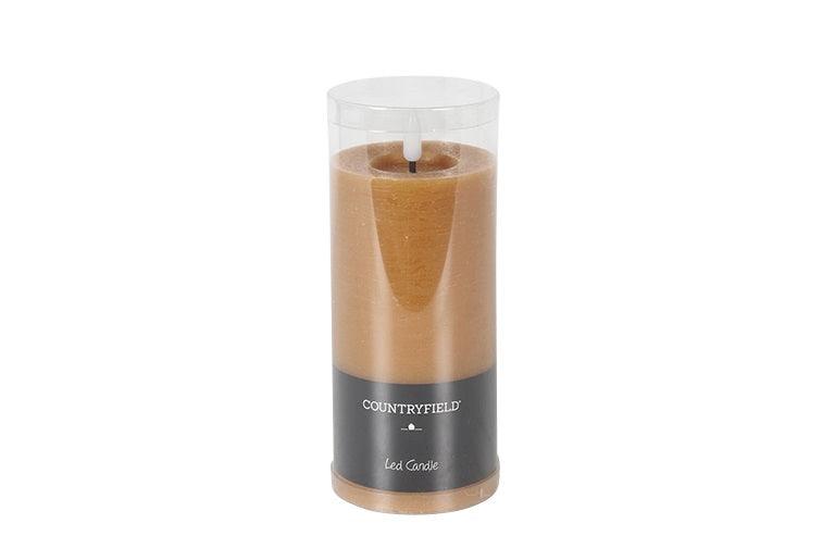 Stompkaars rustiek Ø7,5CM LED ro Lyon L amber-L7,5B7,5H15CM LED-kaarsen Countryfield