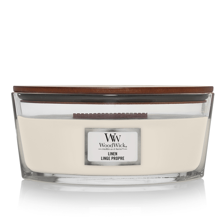 WW Linen Ellipse Candle Geurkaars WoodWick