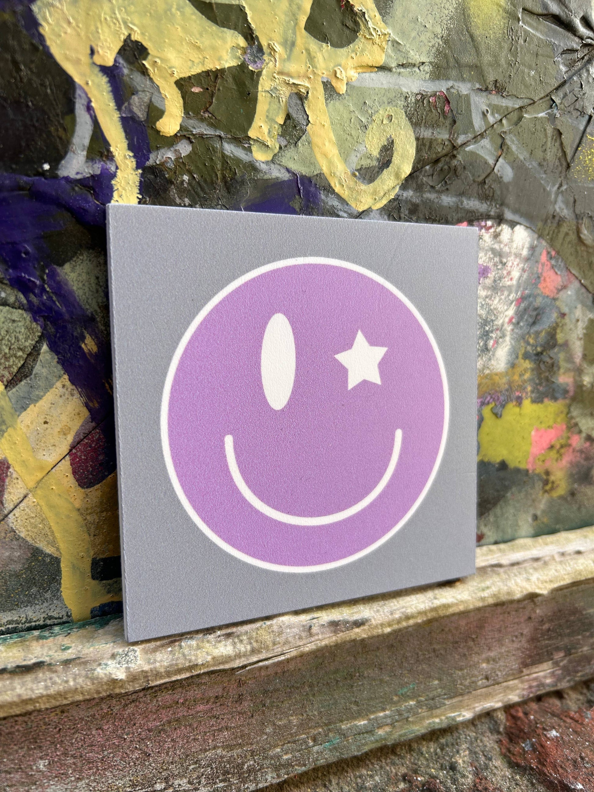SMILEY knipoog - Forex tegeltje 10x10cm tegeltje Lourens Exclusive