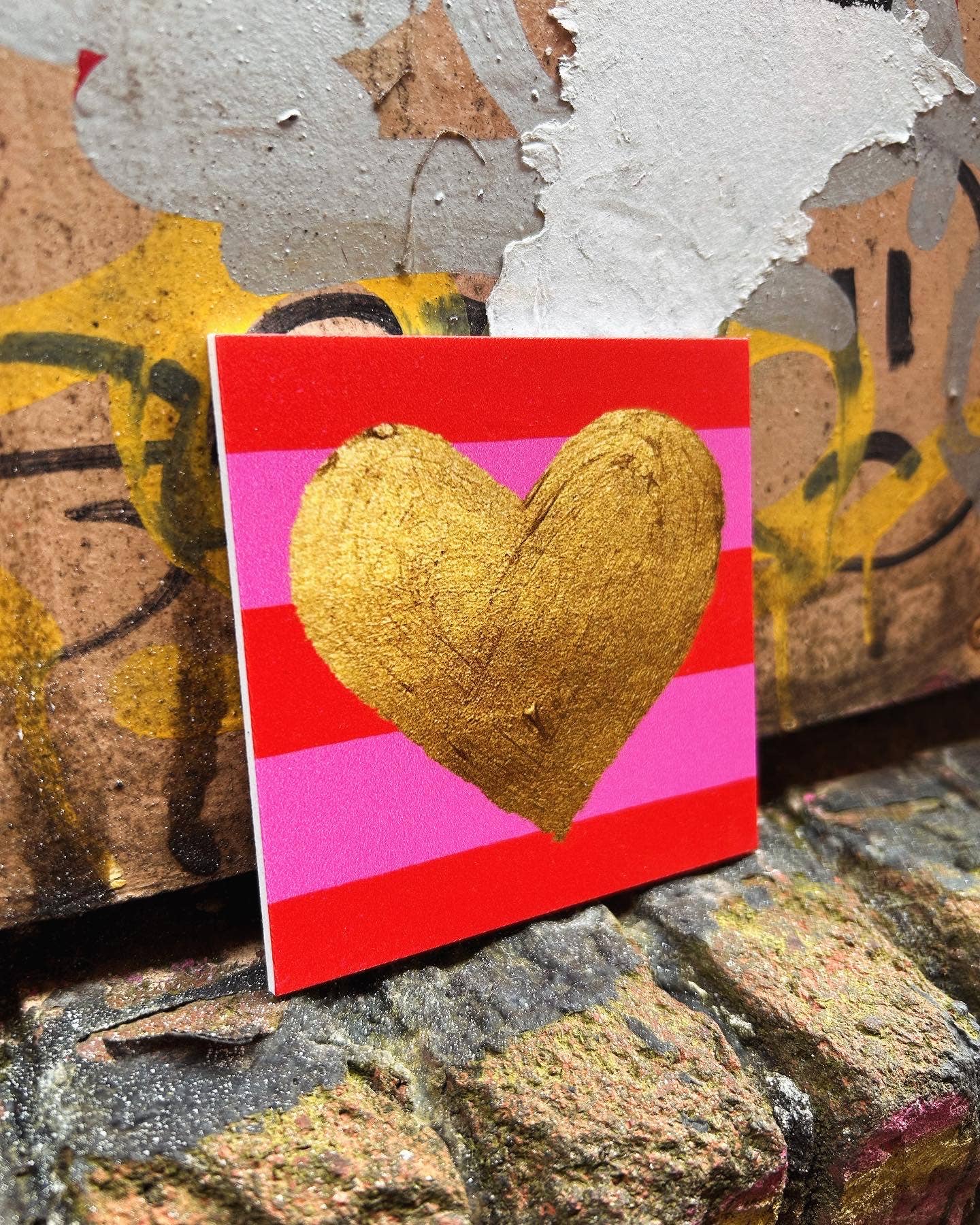 Hart Goud - Forex tegeltje 10x10cm tegeltje Lourens Exclusive