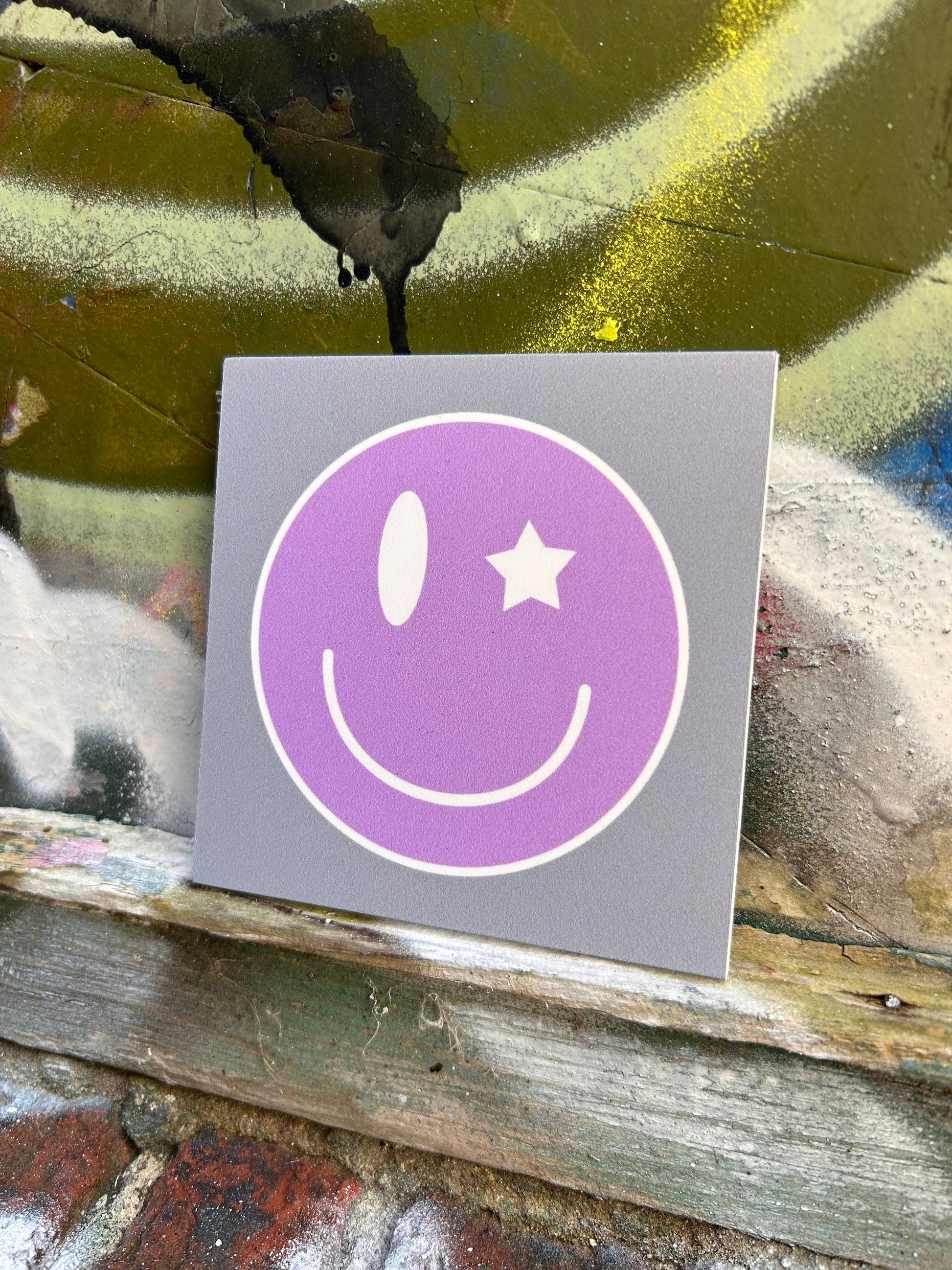 SMILEY knipoog - Forex tegeltje 10x10cm tegeltje Lourens Exclusive
