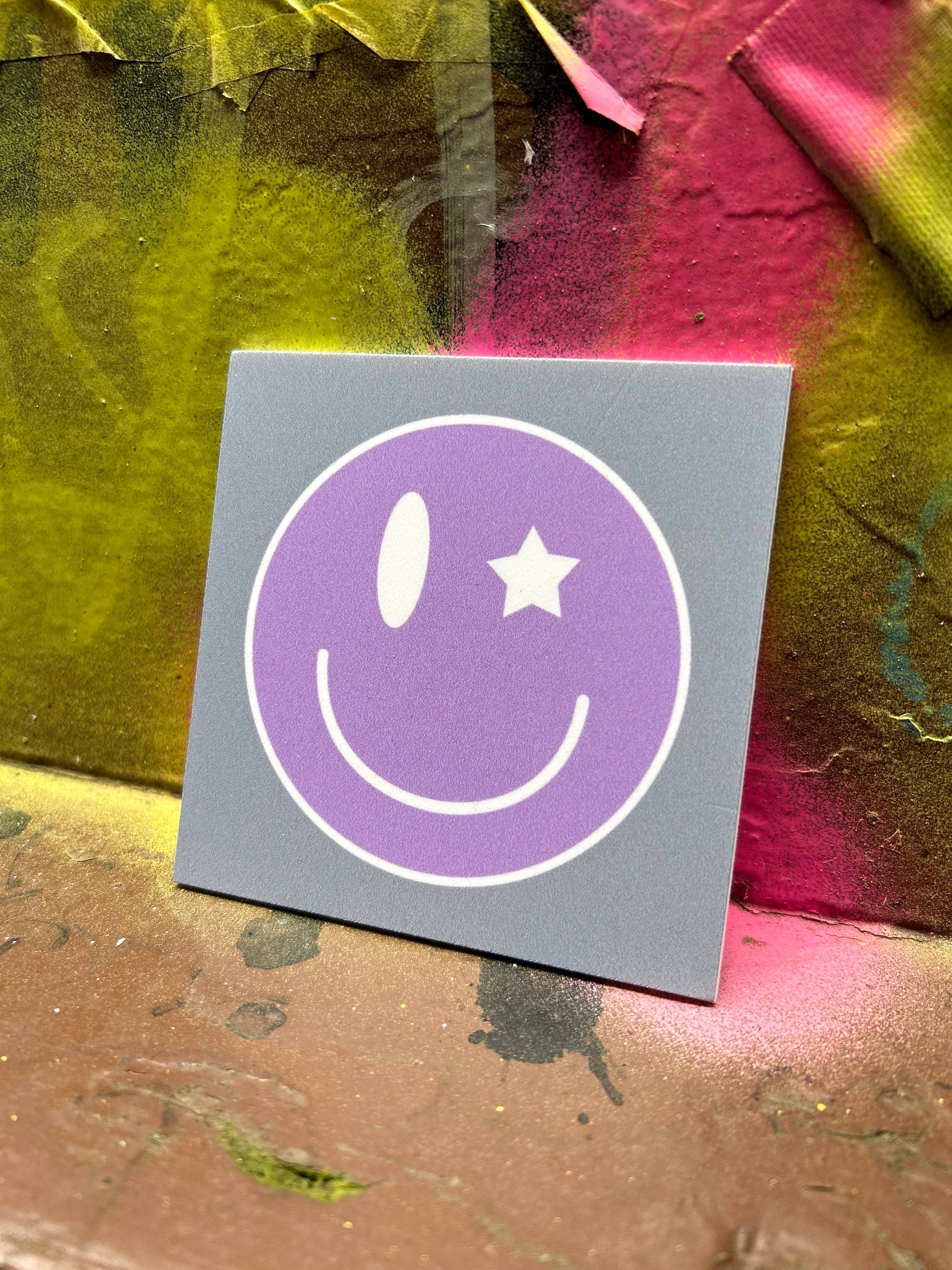 SMILEY knipoog - Forex tegeltje 10x10cm tegeltje Lourens Exclusive