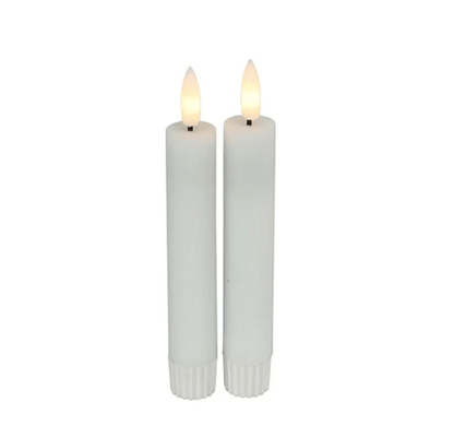 Dinerkaars rustiek Ø2,2CM LED ro Lyon S s2 wit-L2B2H15CM LED-kaarsen Countryfield