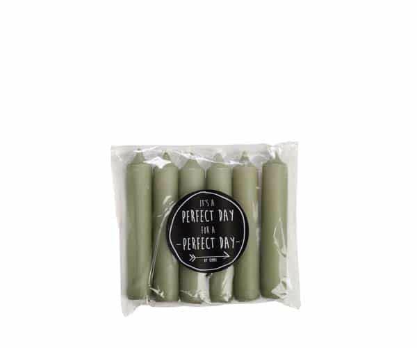 Rustik Dinerkaarsen set van 6 diverse kleuren Kaarsen Ohker Living Eucalyptus